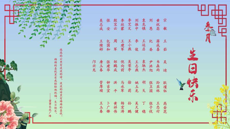 【生日祝?！抗ё?月生日的員工生日快樂！