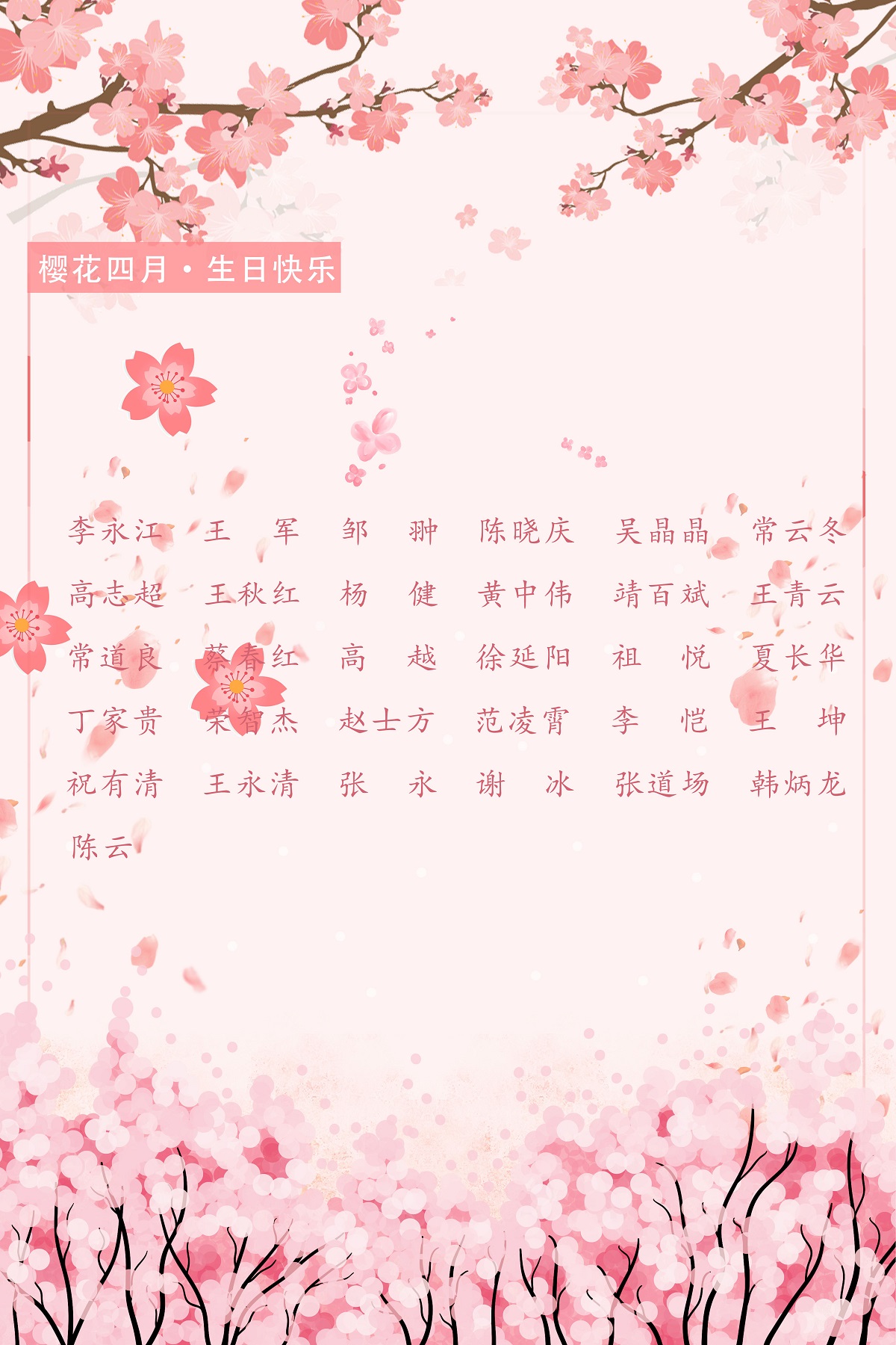 【生日祝?！抗ё?4月生日的員工生日快樂！