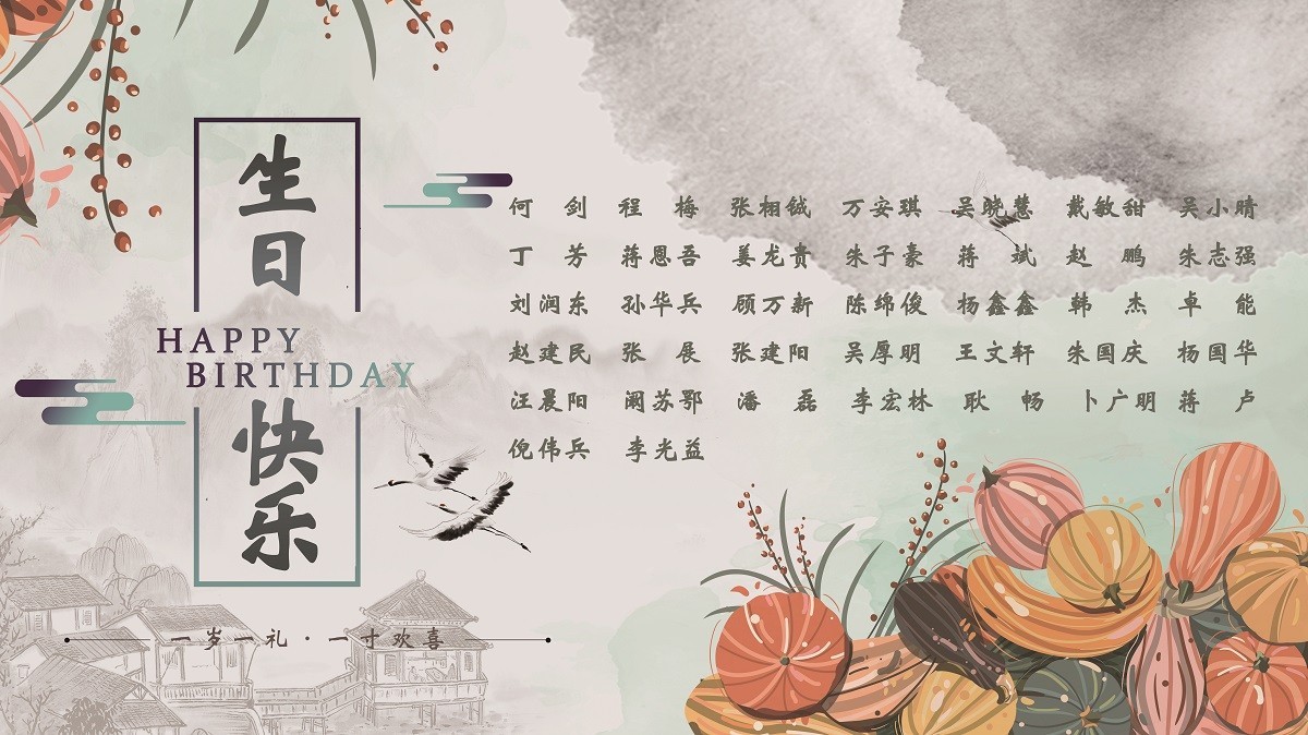【生日祝?！抗ё?0月生日的員工生日快樂！