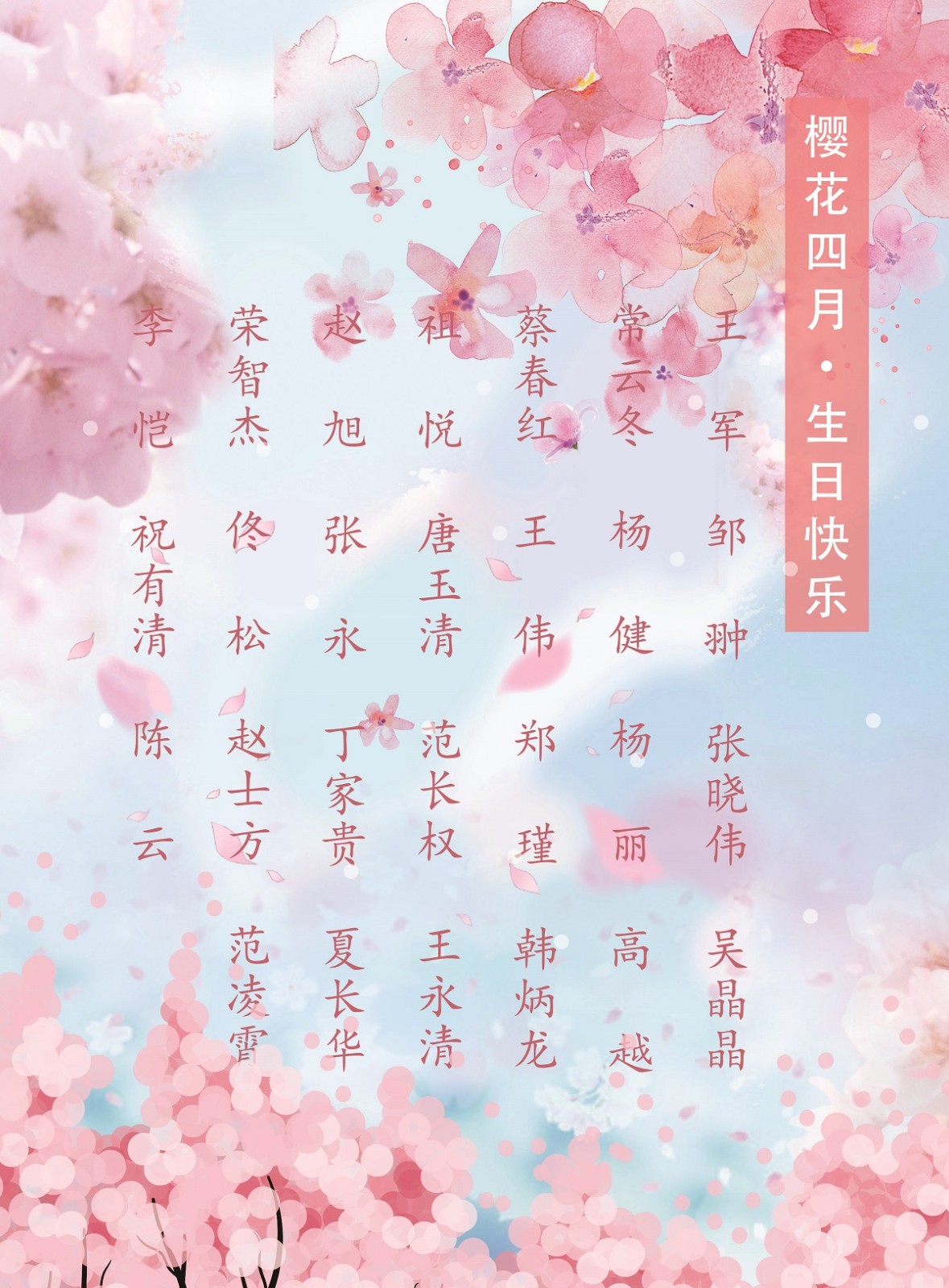 【生日祝?！抗ё?4月生日的員工生日快樂！