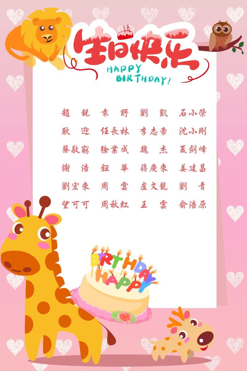 【生日祝?！抗ё?8月生日的員工生日快樂！